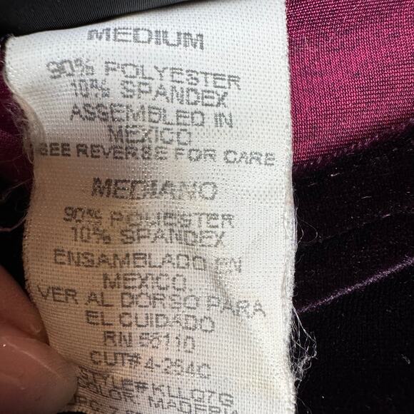 KATHIE LEE Velvet Maxi Dress Burgundy Red Ombre Sleeveless Size Medium Y2K - Picture 8 of 8